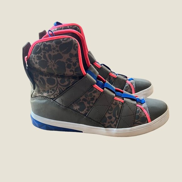 Adidas Originals size 8 Jeremy Scott Gray Floral Slip-On High Top Sneakers - Picture 8 of 14